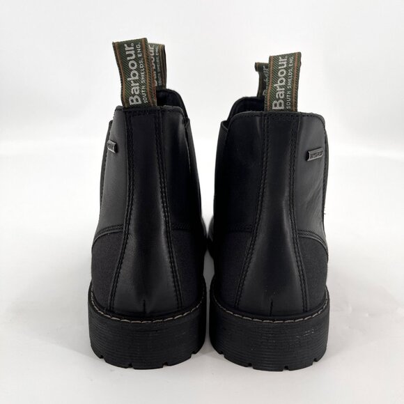 Barbour Patton Chelsea Boot Size 8 Black Leather Waterproof Ankle Boots - Picture 7 of 16